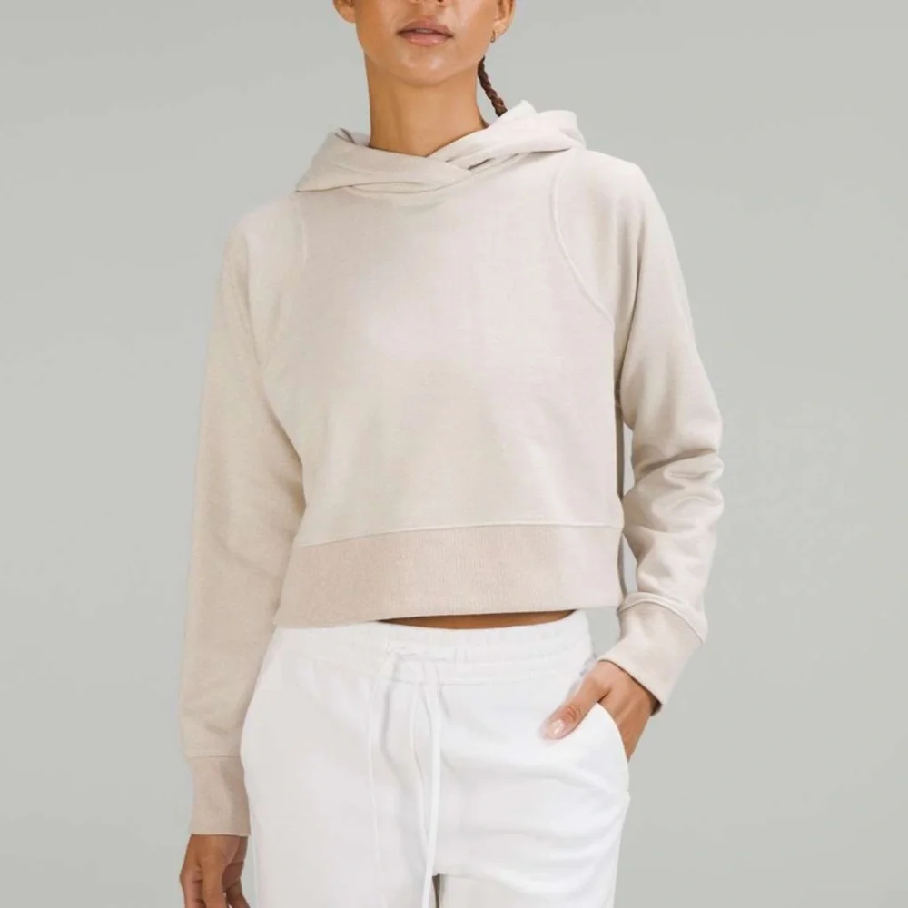 Lululemon Bone Gold Sparkle Cropped Pullover Hoodie